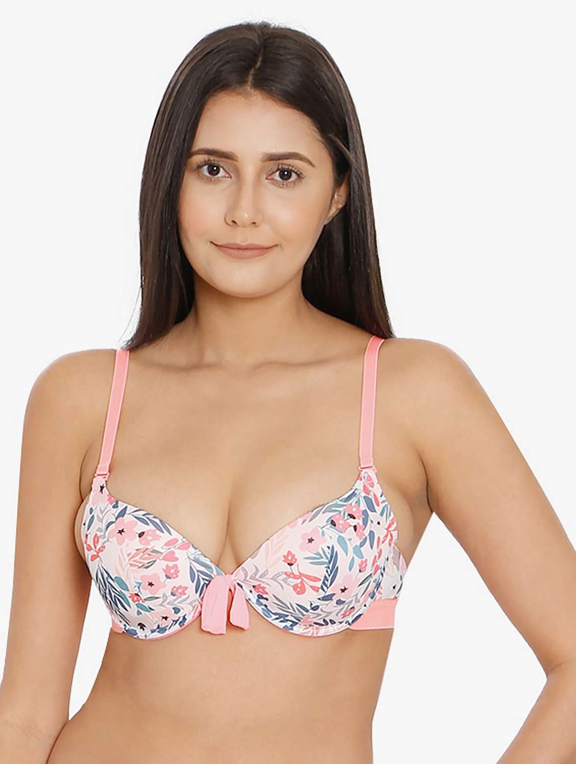 women pink floral regular bra