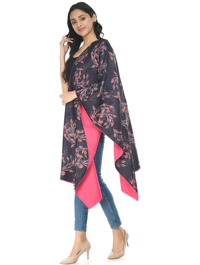 elegant women's leaf printed shawl - 21598793 - Standard Image - 2