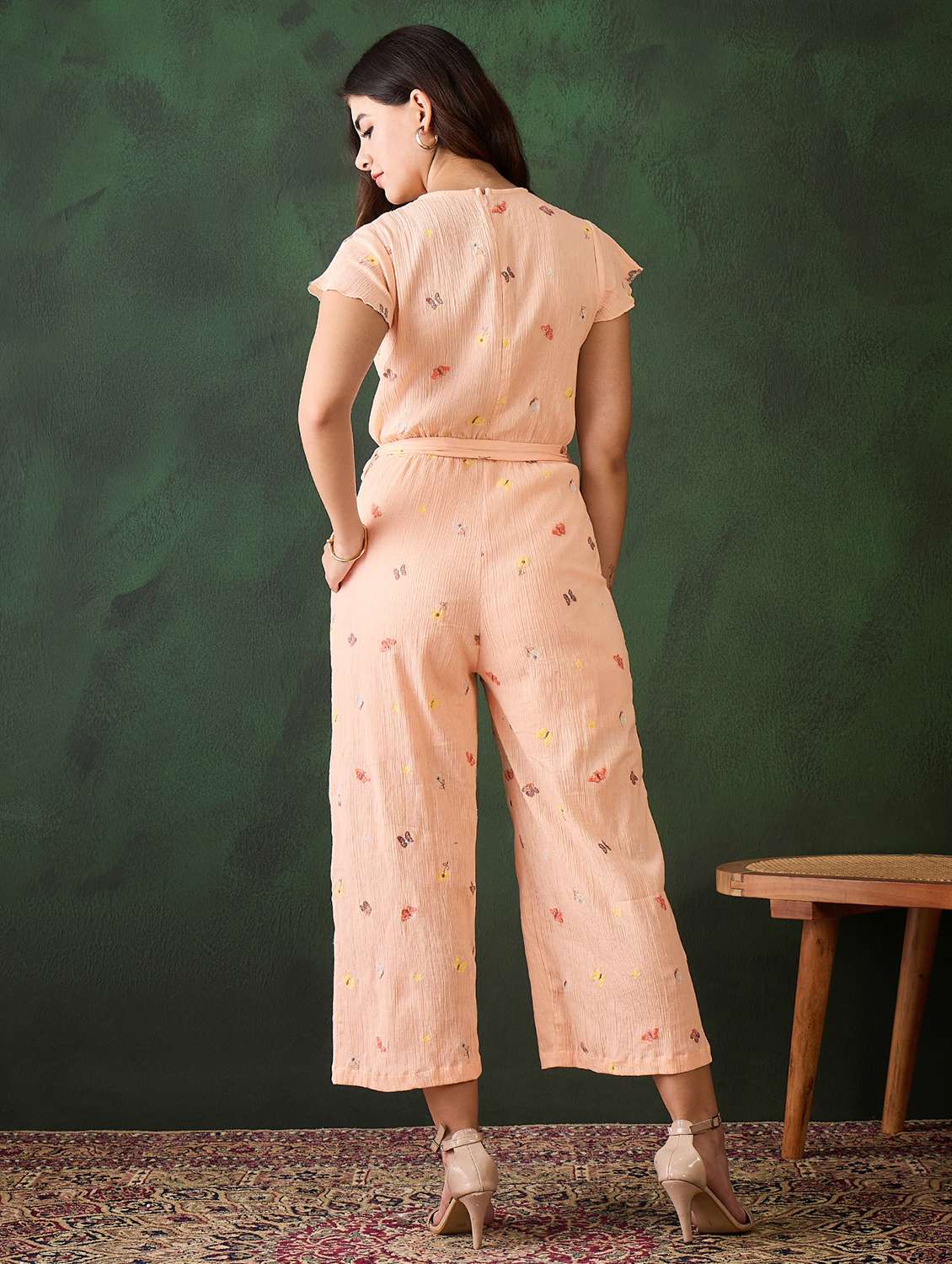 women embroidered short sleeves jumpsuit - 21599029 -  Standard Image - 2