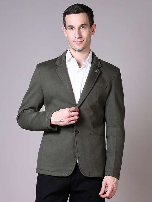 men solid single breasted casual blazer - 21599049 -  Standard Image - 0