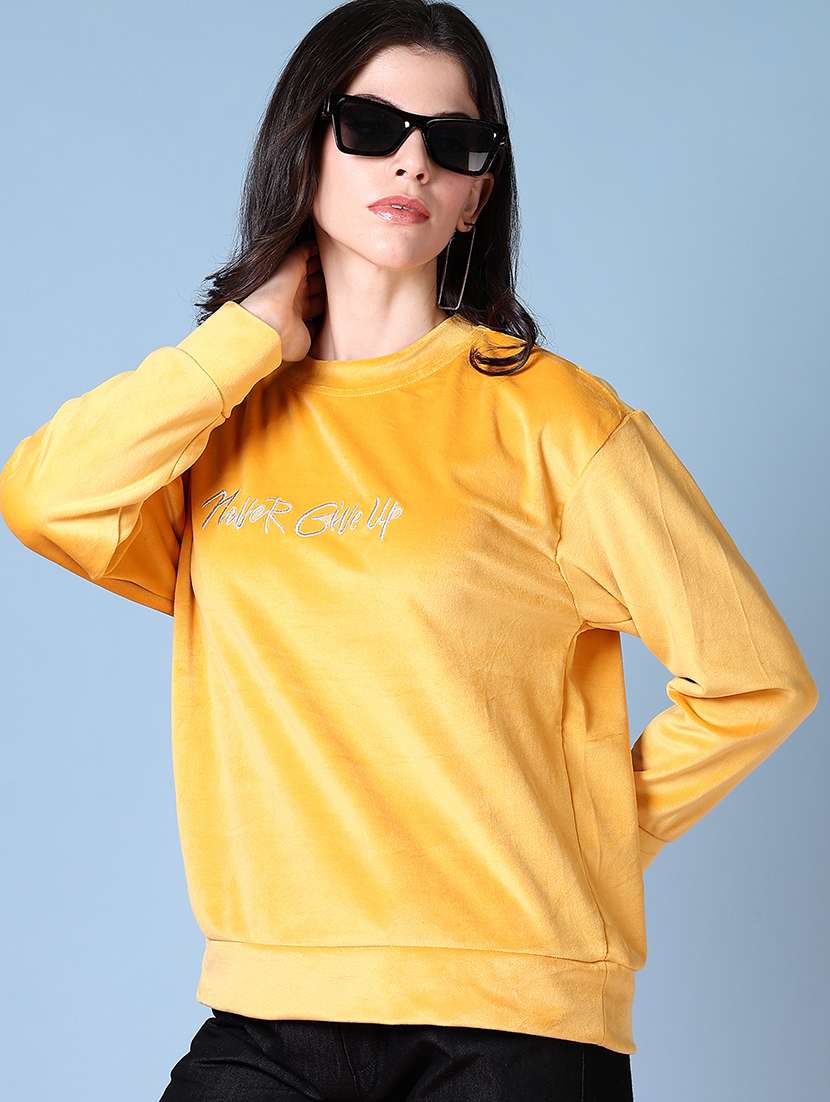 women typography long sleeve sweatshirt - 21599051 -  Standard Image - 2