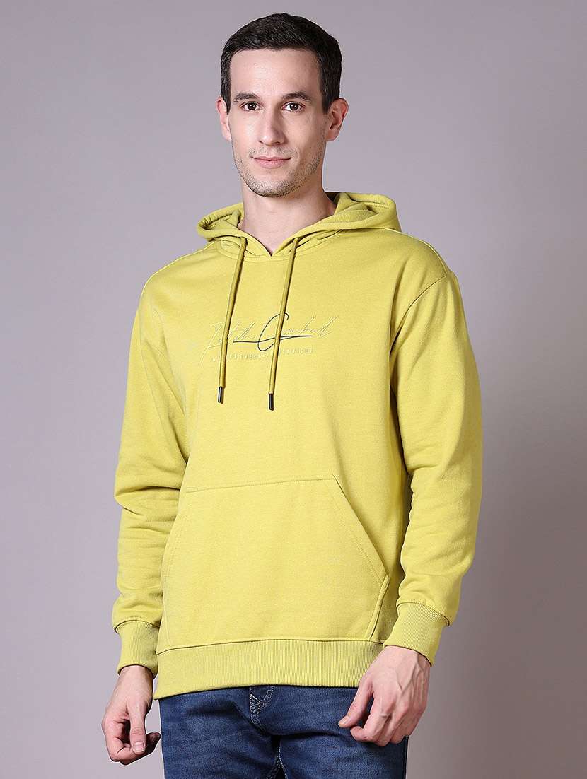 men long sleeve regular fit hooded sweatshirt