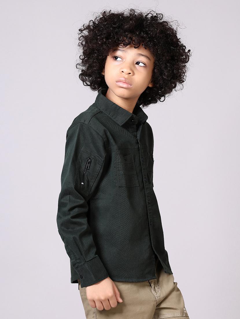 olive cotton shirt - 21599067 - Standard Image - 2