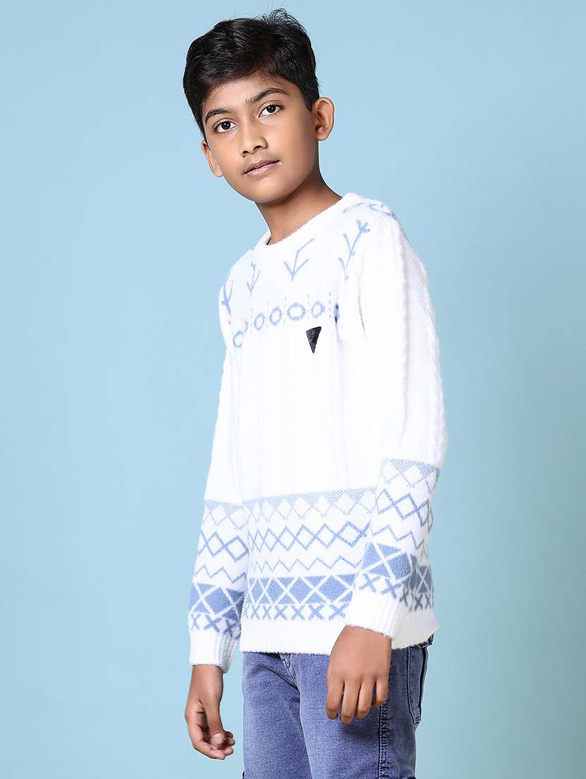 boys self design long sleeve sweater - 21599091 -  Standard Image - 2