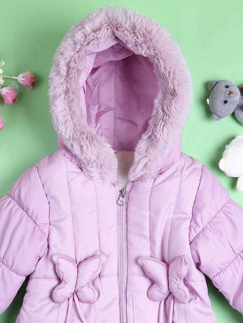 girls lavender solid long sleeve quilted jacket - 21599130 -  Standard Image - 2