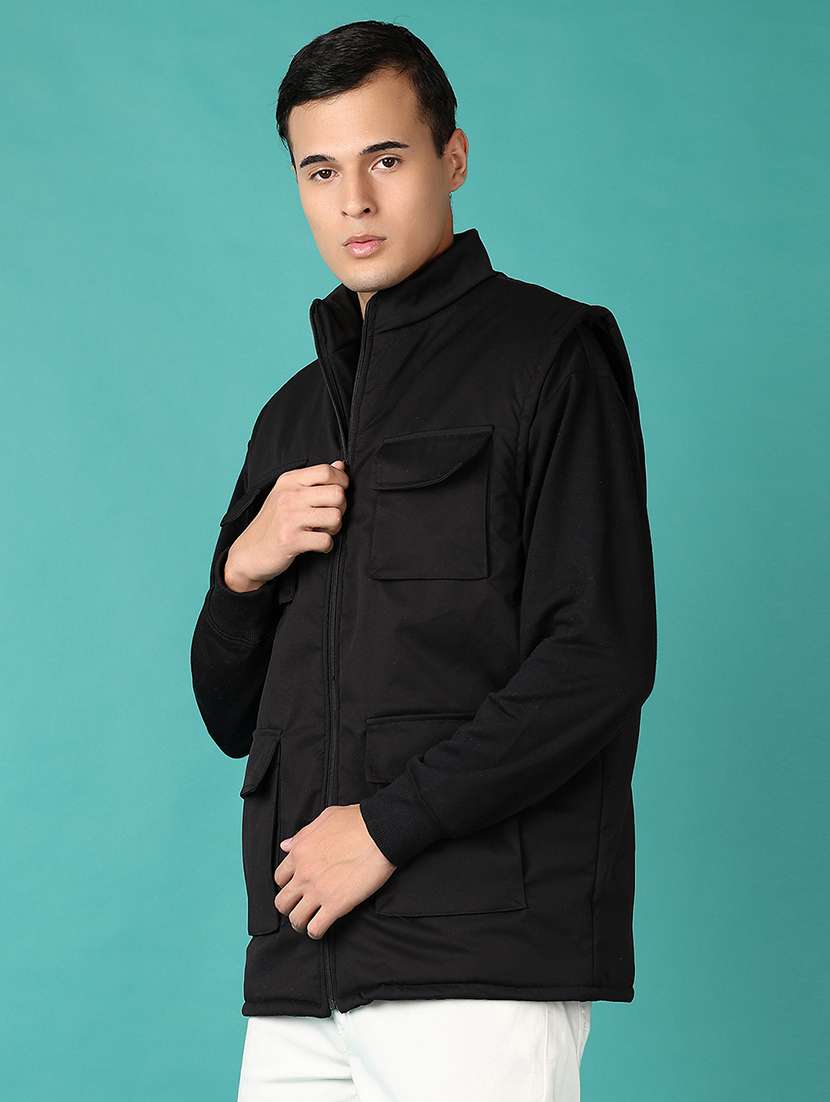 men solid sleeveless casual jacket - 21599143 -  Standard Image - 2