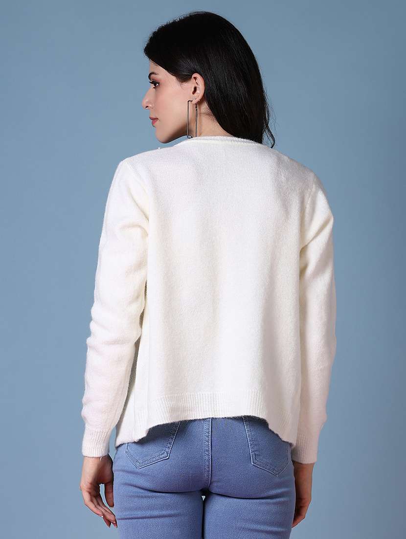 women solid long sleeve cardigan - 21599210 - Standard Image - 2