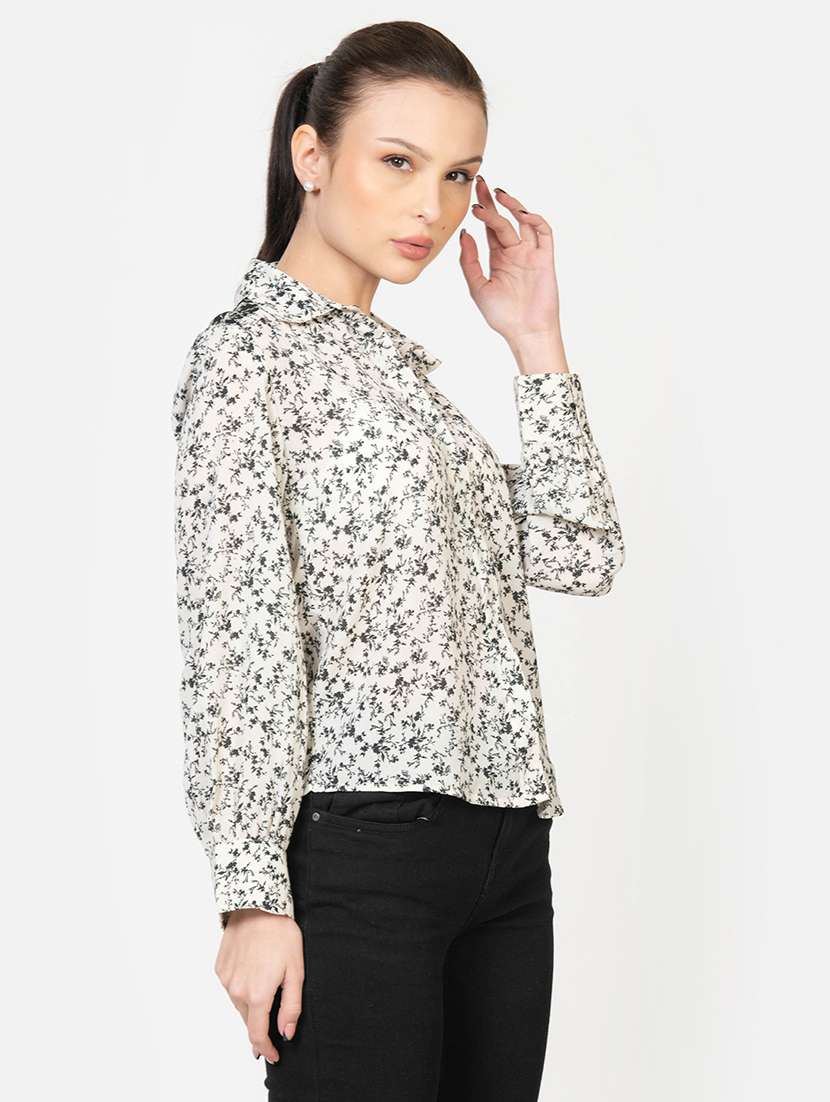 women floral printed collared shirt - 21599392 -  Standard Image - 2