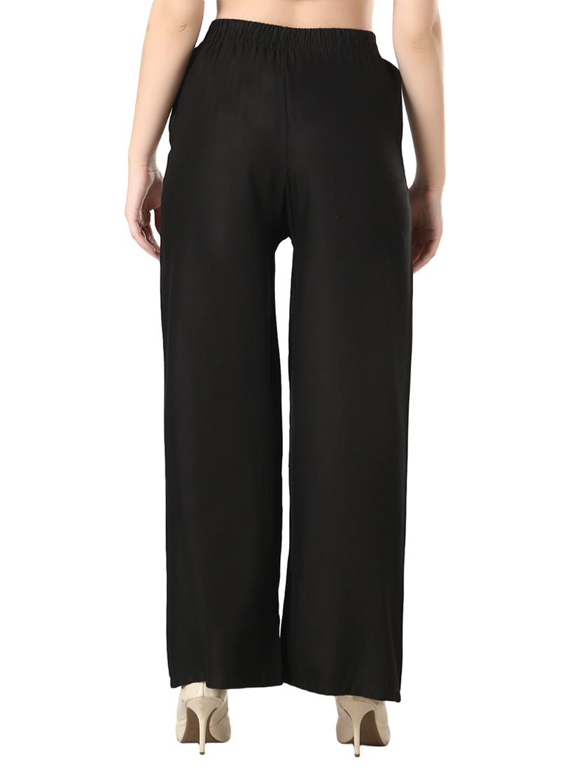 women solid relaxed fit palazzo - 21599395 - Standard Image - 2