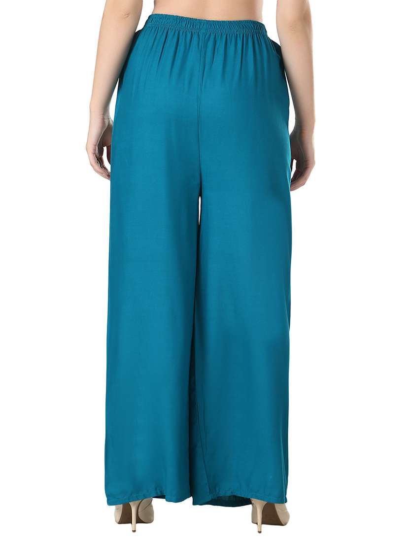 women solid relaxed fit palazzo - 21599396 -  Standard Image - 2