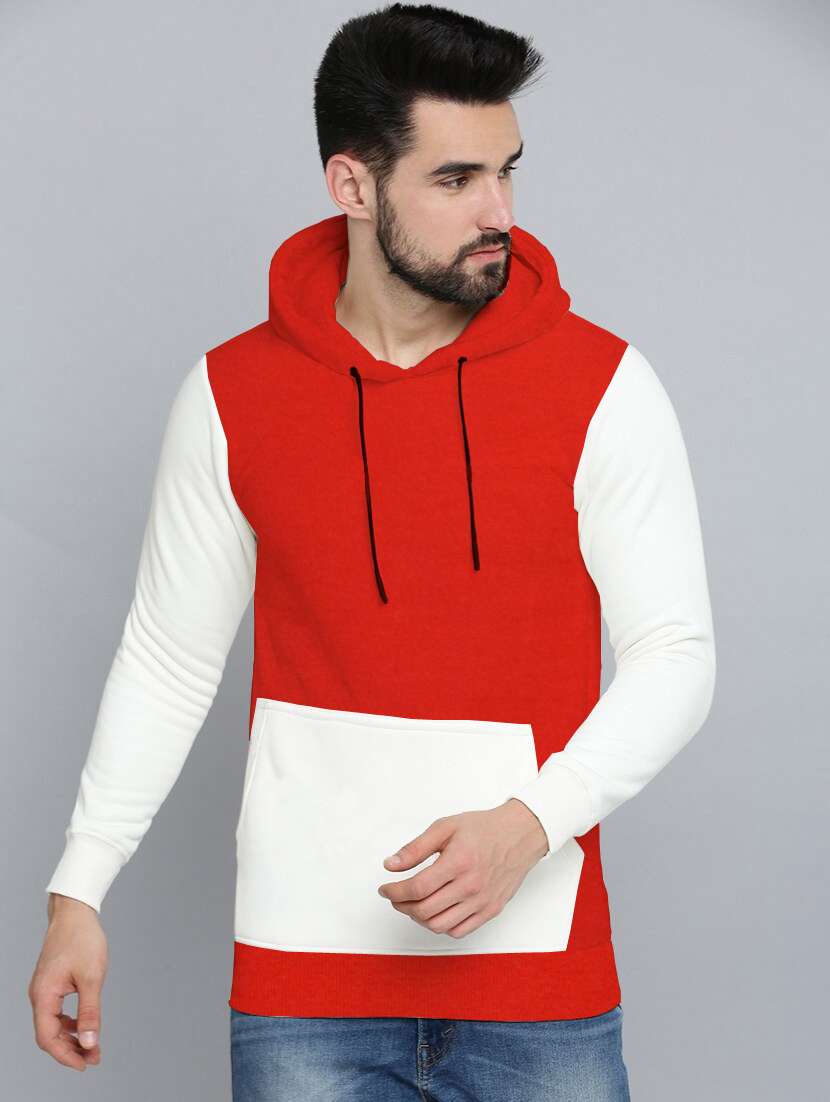 men long sleeves color block sweatshirt