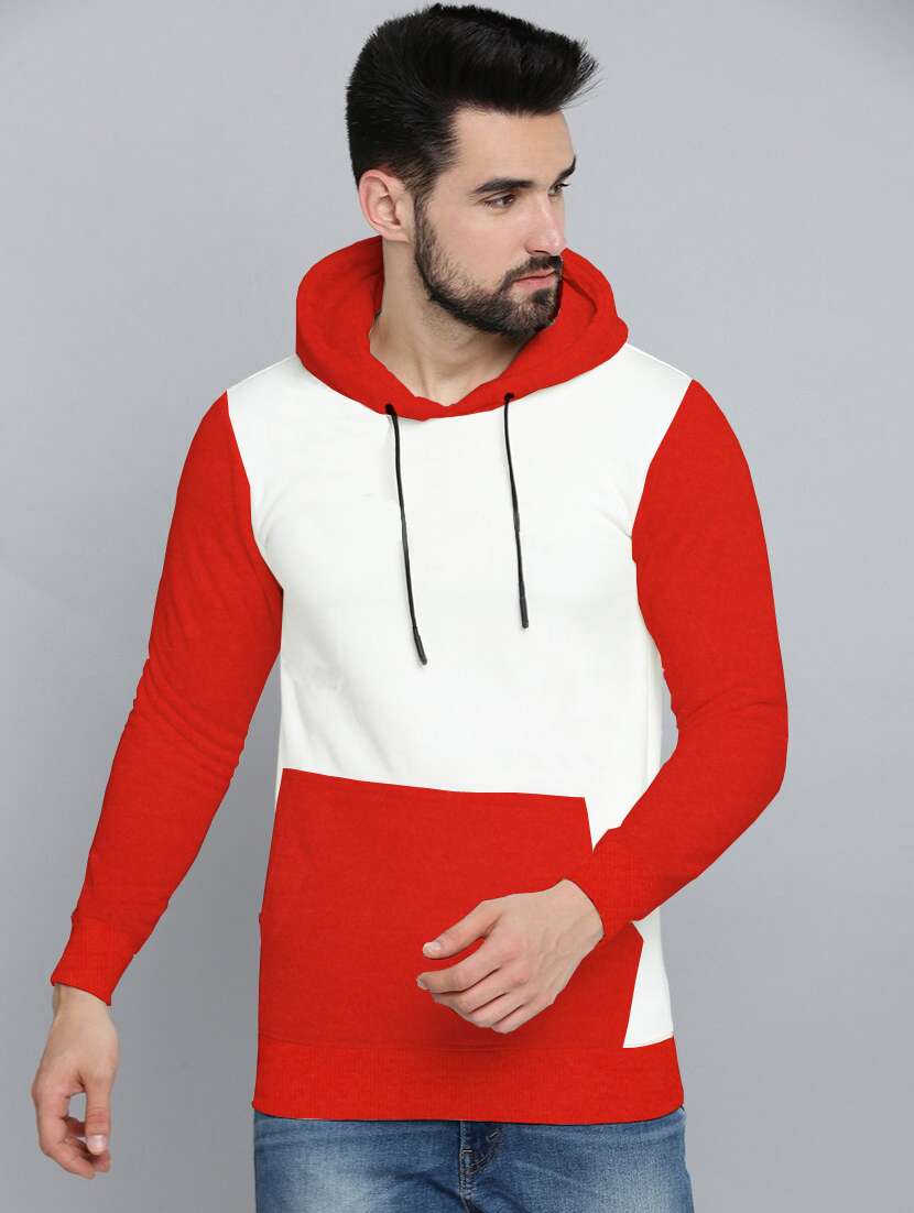 men long sleeves color block sweatshirt