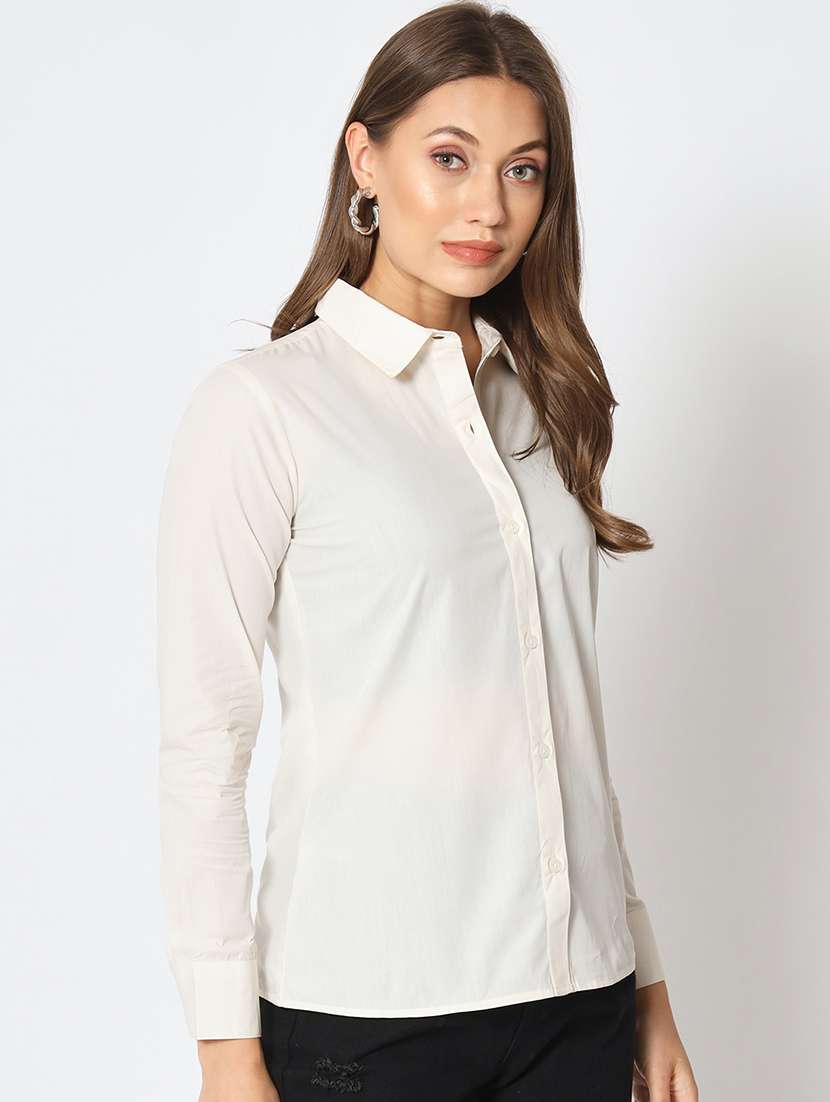 women solid regular fit long sleeve shirt - 21599581 - Standard Image - 2