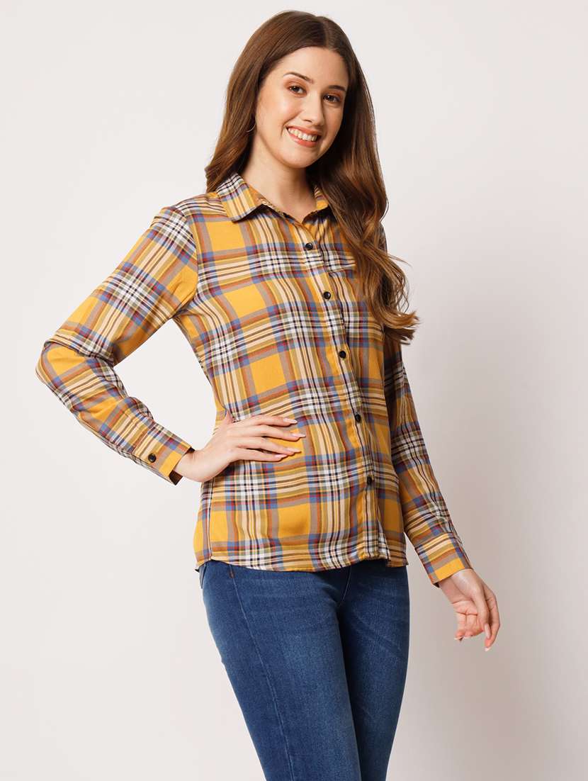 women checkered regular fit long sleeve shirt - 21599616 - Standard Image - 2
