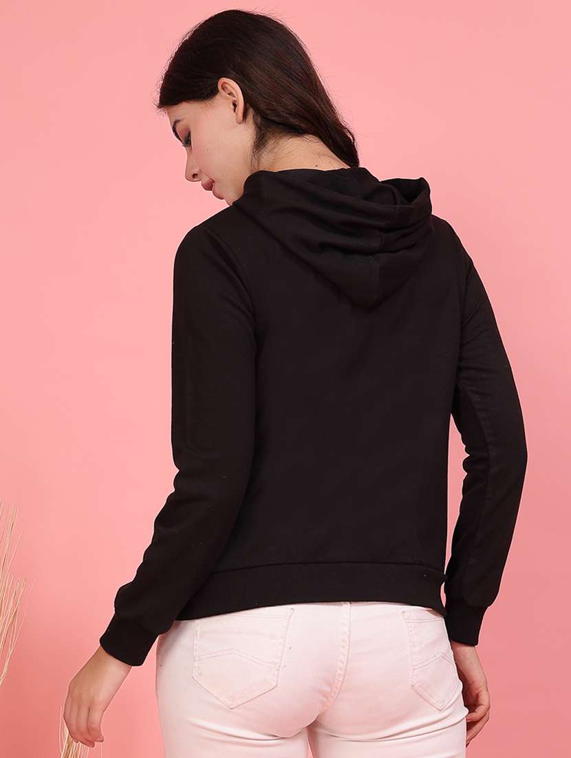women chest print hooded sweatshirt - 21600067 - Standard Image - 2