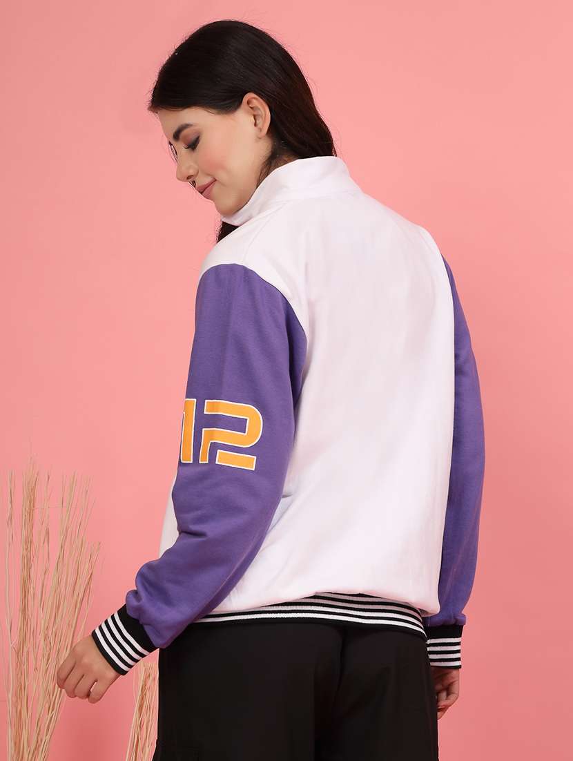 women printed oversized varsity jacket - 21600122 -  Standard Image - 2