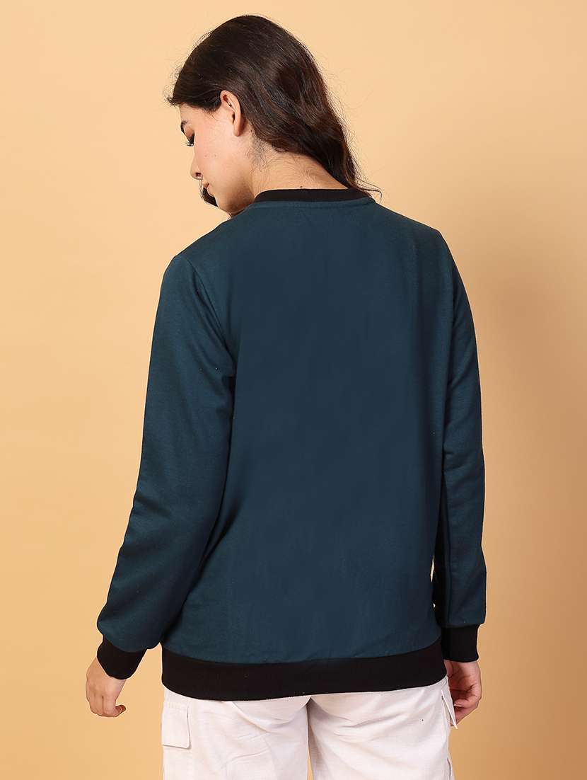 women teal solid long sleeve regular jacket - 21600127 -  Standard Image - 2