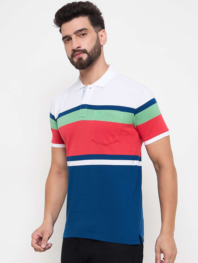 men color block short sleeve polo t-shirt - 21600446 -  Standard Image - 2