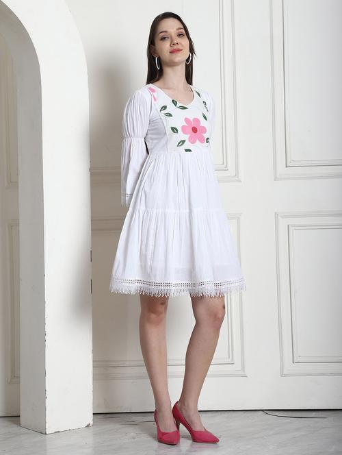 women white floral printed tiered dress - 21600607 - Standard Image - 0