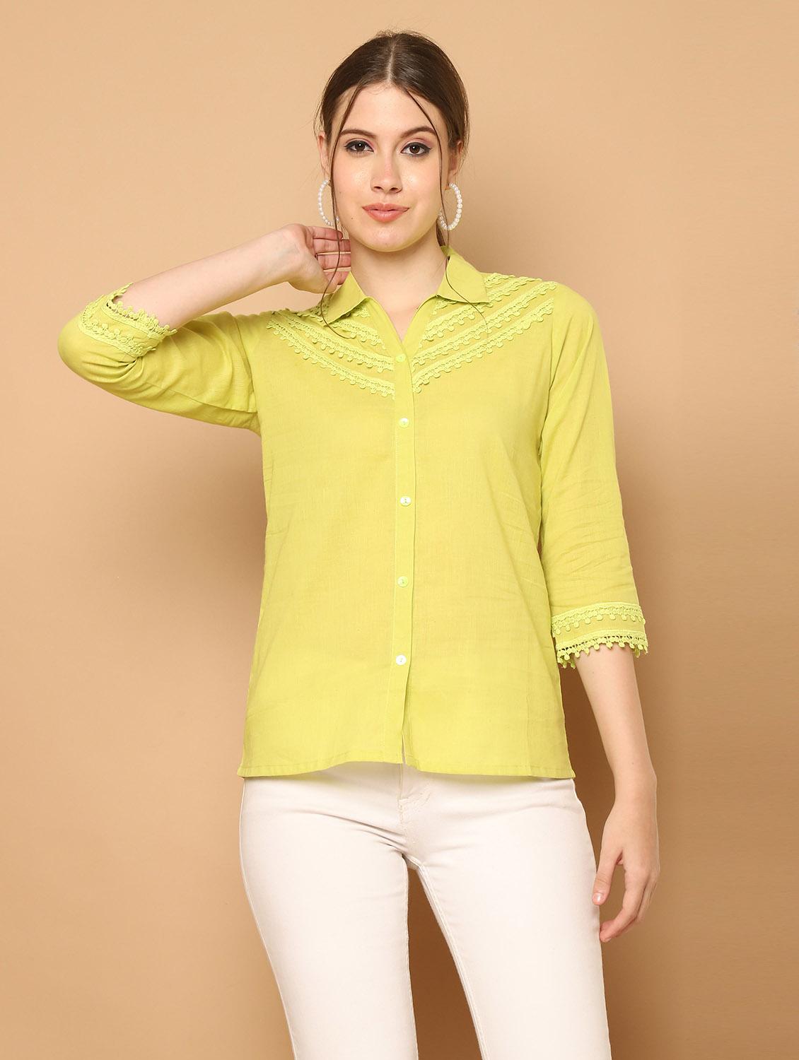 women solid detailed collared shirt - 21600627 - Zoom Image - 0