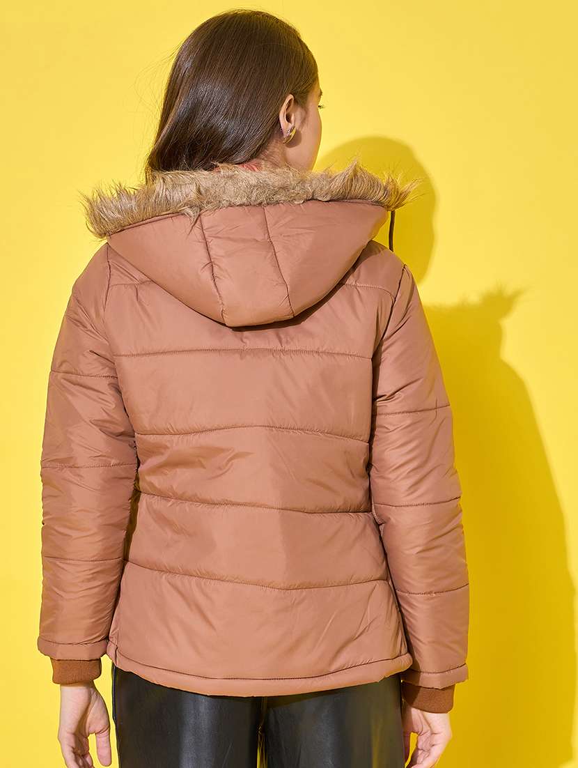 women solid long sleeve quilted jacket  - 21601025 -  Standard Image - 2