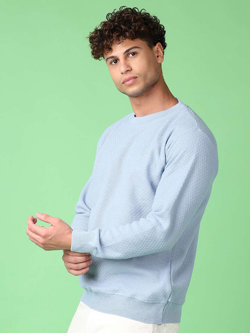 men self design long sleeve pullover - 21601048 -  Standard Image - 2