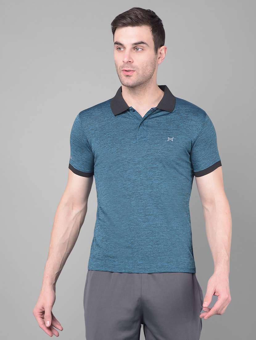men solid slim fit polo t-shirt
