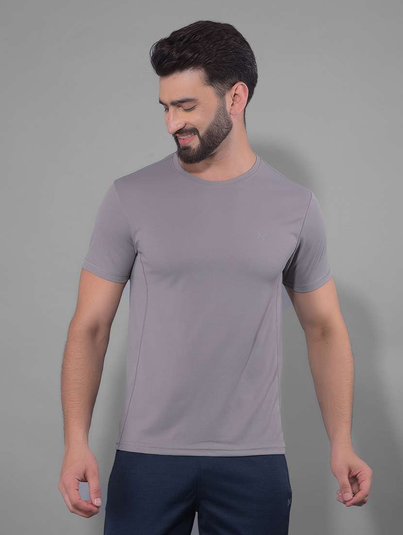 men round neck plain sports t-shirt