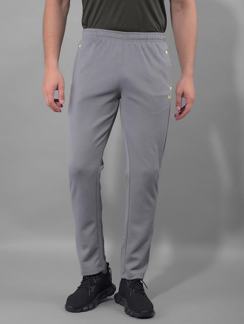 men mid rise solid full length track pant - 21601426 - Standard Image - 0