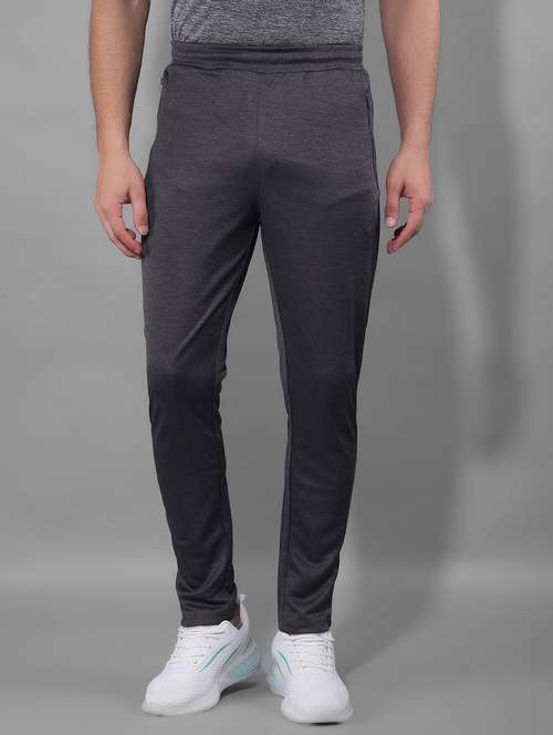 men mid rise solid full length track pant - 21601430 - Standard Image - 0