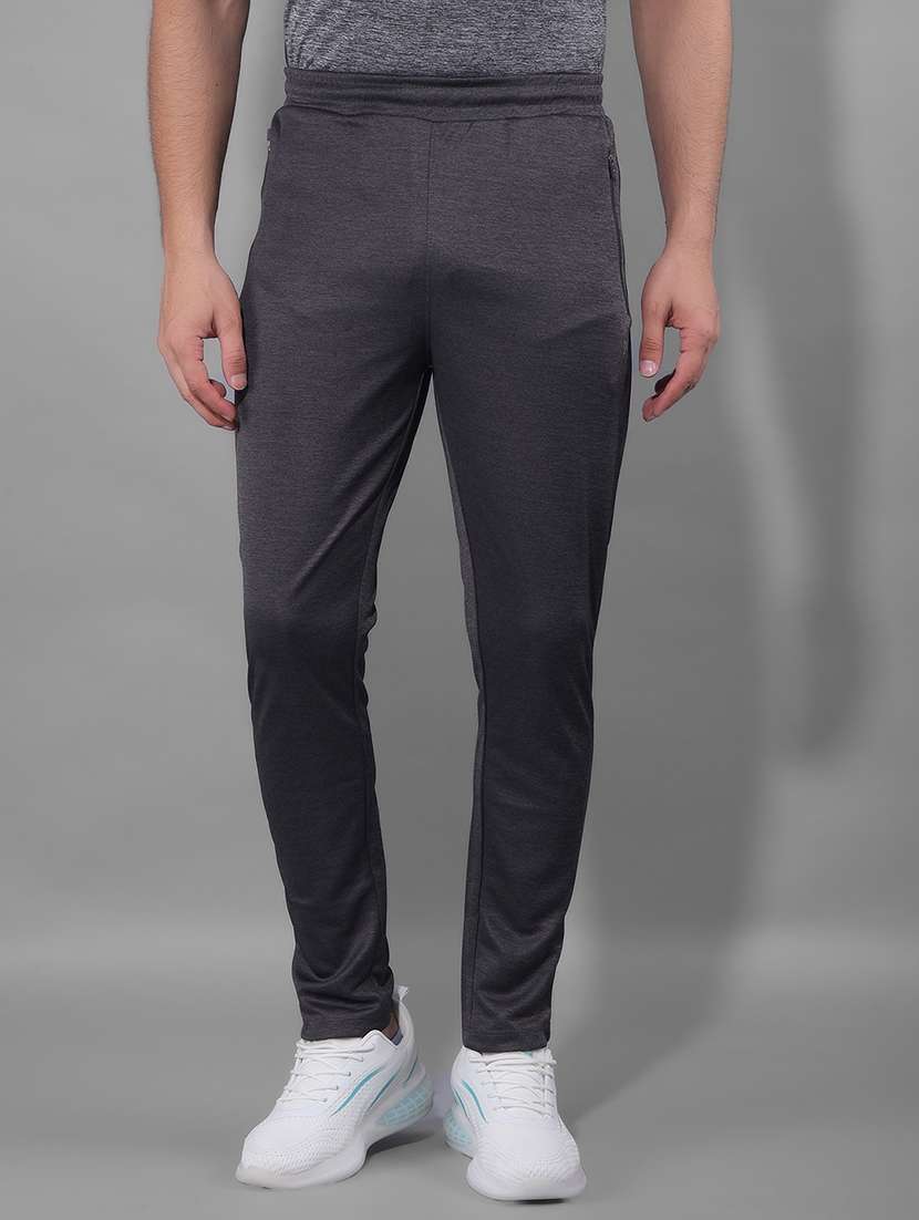 men mid rise solid full length track pant - 21601430 - Zoom Image - 0