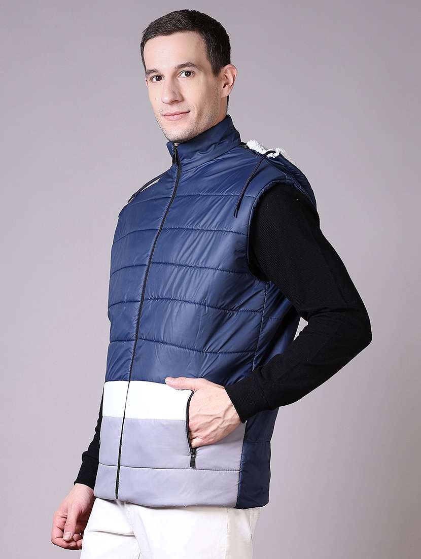 men color block sleeveless quilted jacket - 21606399 -  Standard Image - 2