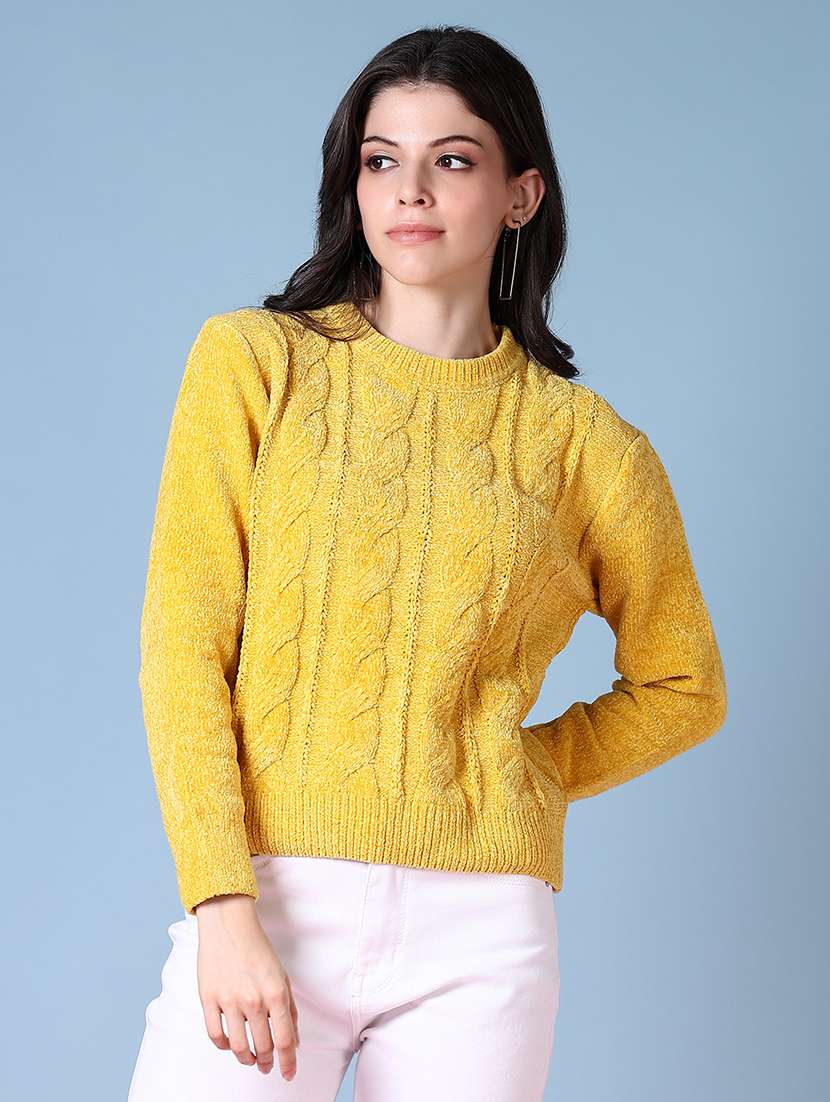 women long sleeves self design pullover