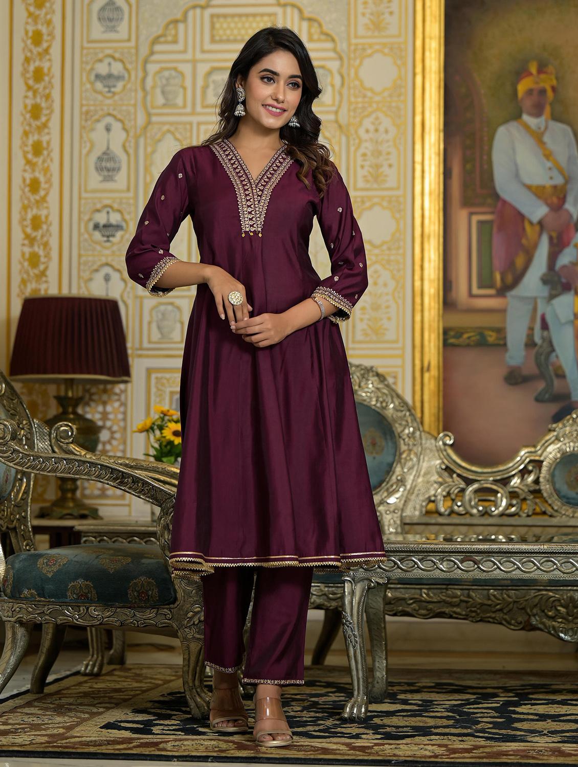 women three quarter sleeve kurta pant with dupatta set - 21606696 - Standard Image - 2