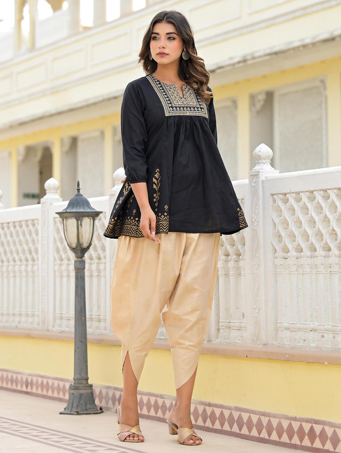 women embroidered three quarter sleeves co-ord set - 21606756 - Standard Image - 2