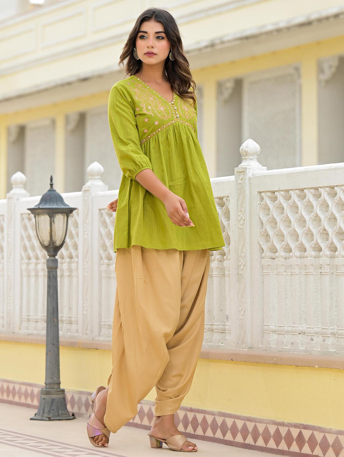 women embroidered three quarter sleeves co-ord set - 21606758 - Standard Image - 2