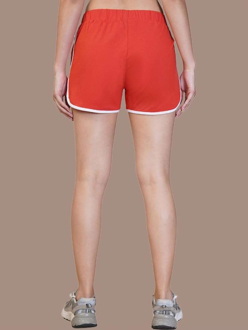 women red solid sports short - 21606845 -  Standard Image - 2