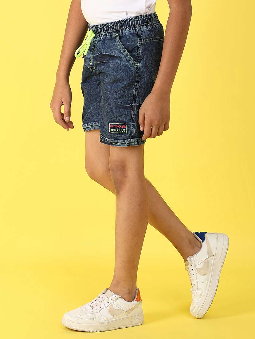 boys solid mid rise shorts with drawstring - 21606965 -  Standard Image - 2