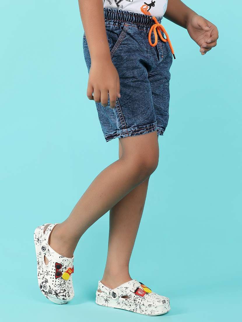boys solid mid rise shorts with drawstring - 21606966 -  Standard Image - 2