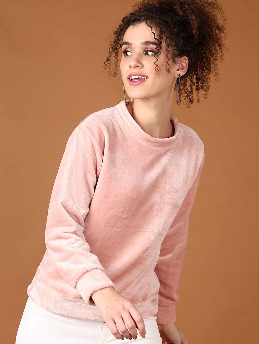 women long sleeves plain sweatshirt - 21606994 -  Standard Image - 2
