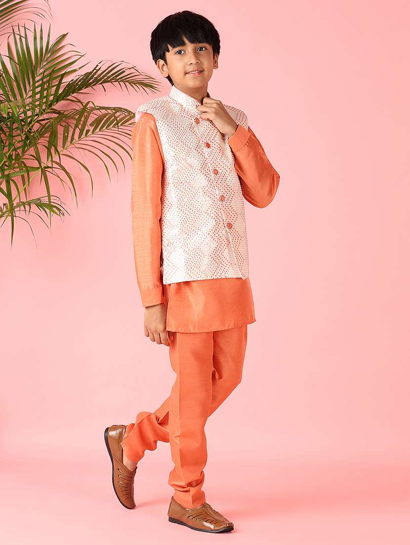 boys embroidered long sleeve sherwani  - 21607040 -  Standard Image - 2