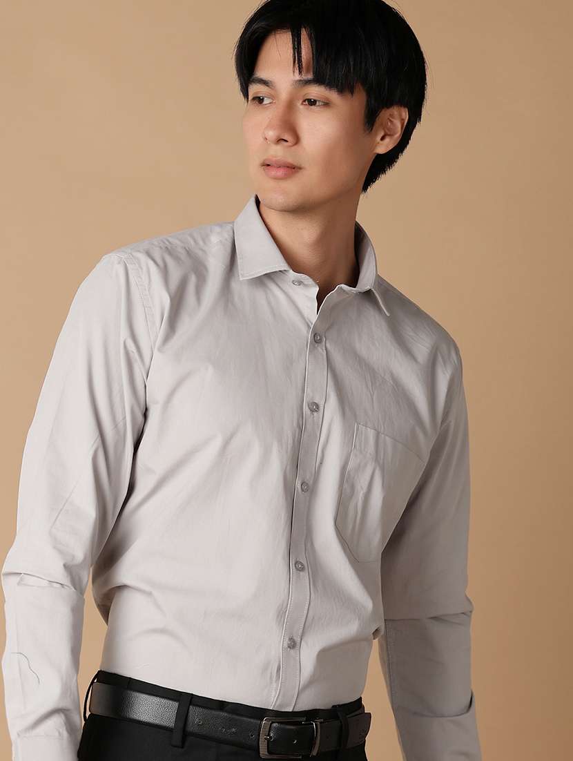 men solid long sleeve formal shirt - 21607233 -  Standard Image - 2