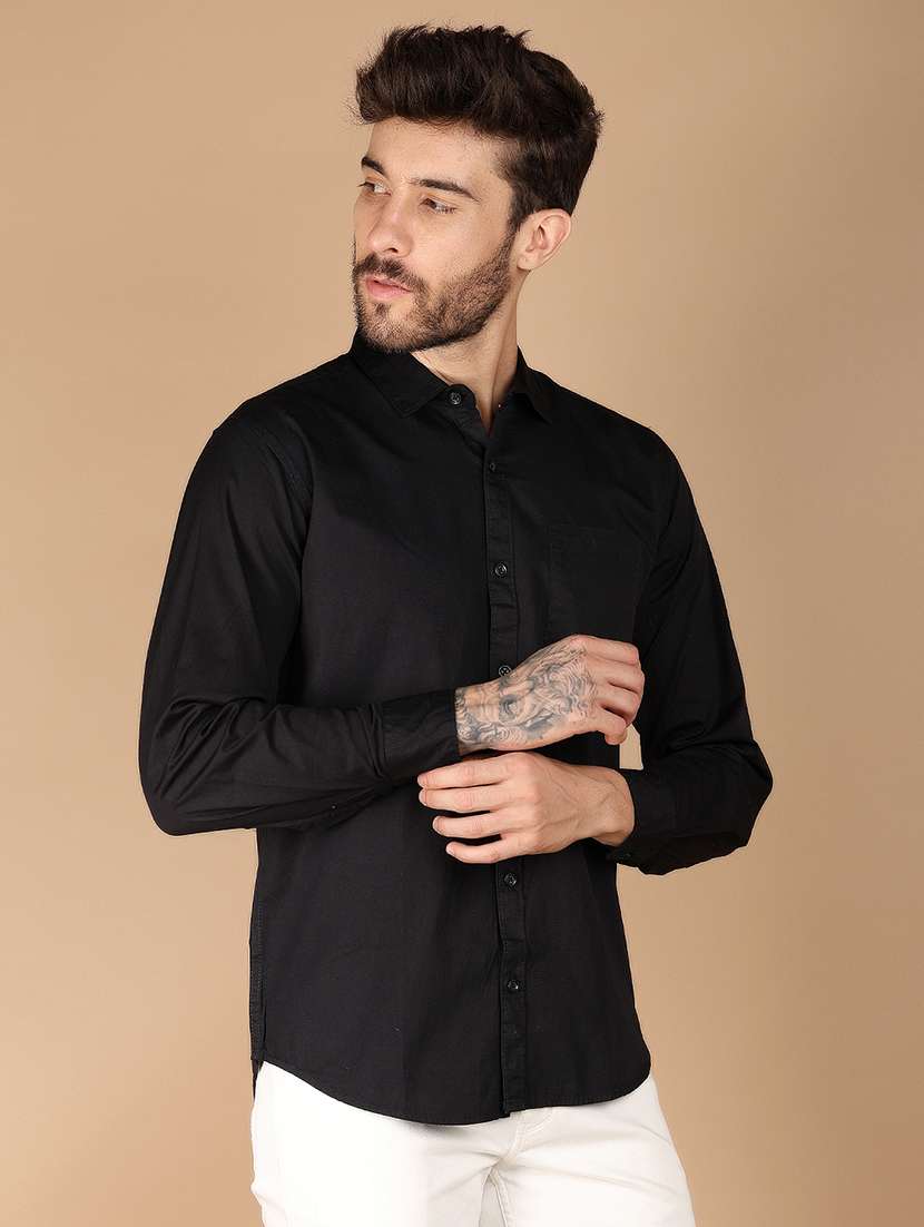 men solid long sleeve regular fit shirt - 21607238 - Standard Image - 2