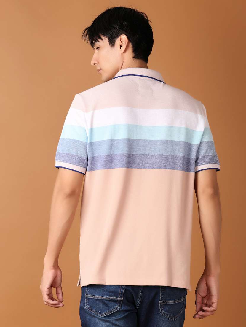 men short sleeves color block polo t-shirt - 21607322 -  Standard Image - 2