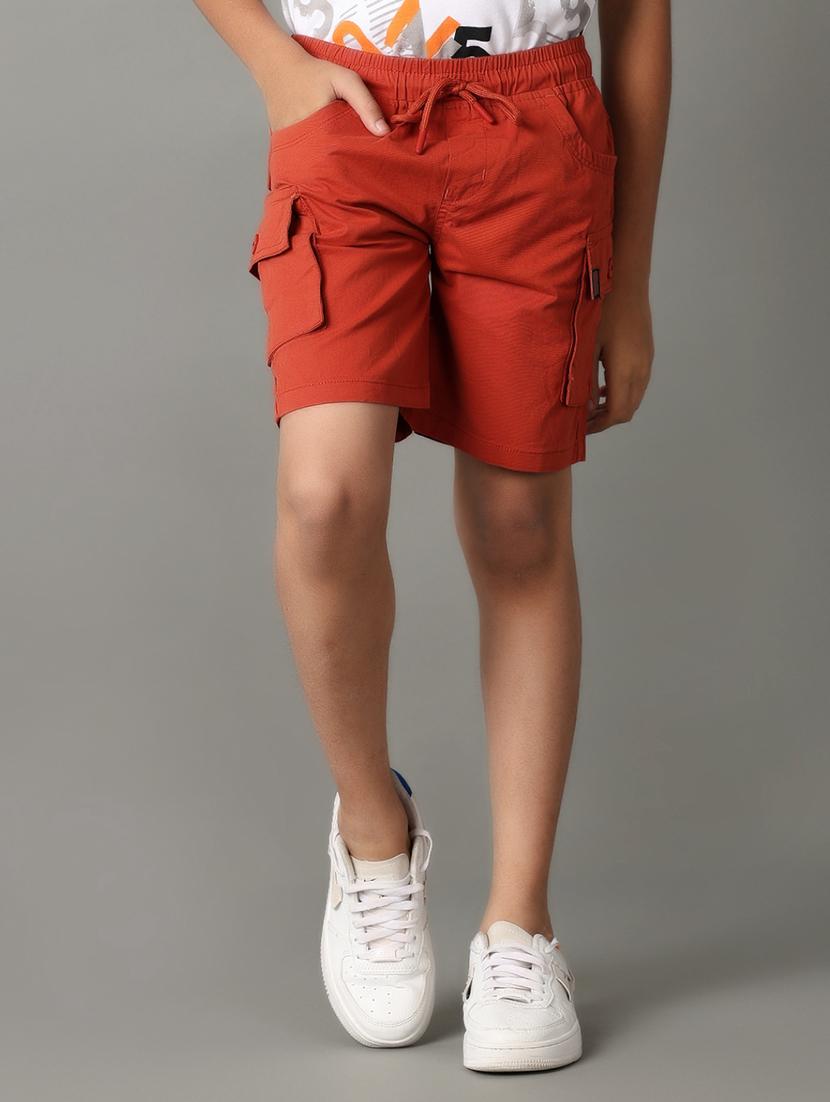 boys solid cotton cargo shorts  - 21607393 -  Zoom Image - 0
