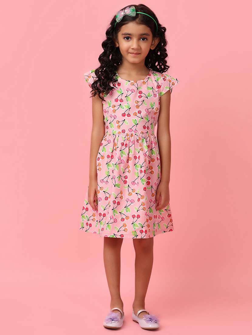 girls printed round neck cotton frock - 21607437 -  Standard Image - 2
