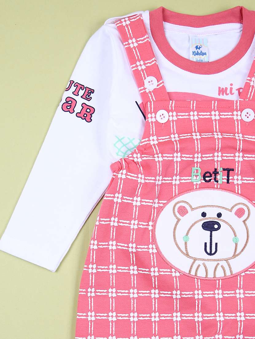 boys pink printed dungaree - 21607489 -  Standard Image - 2