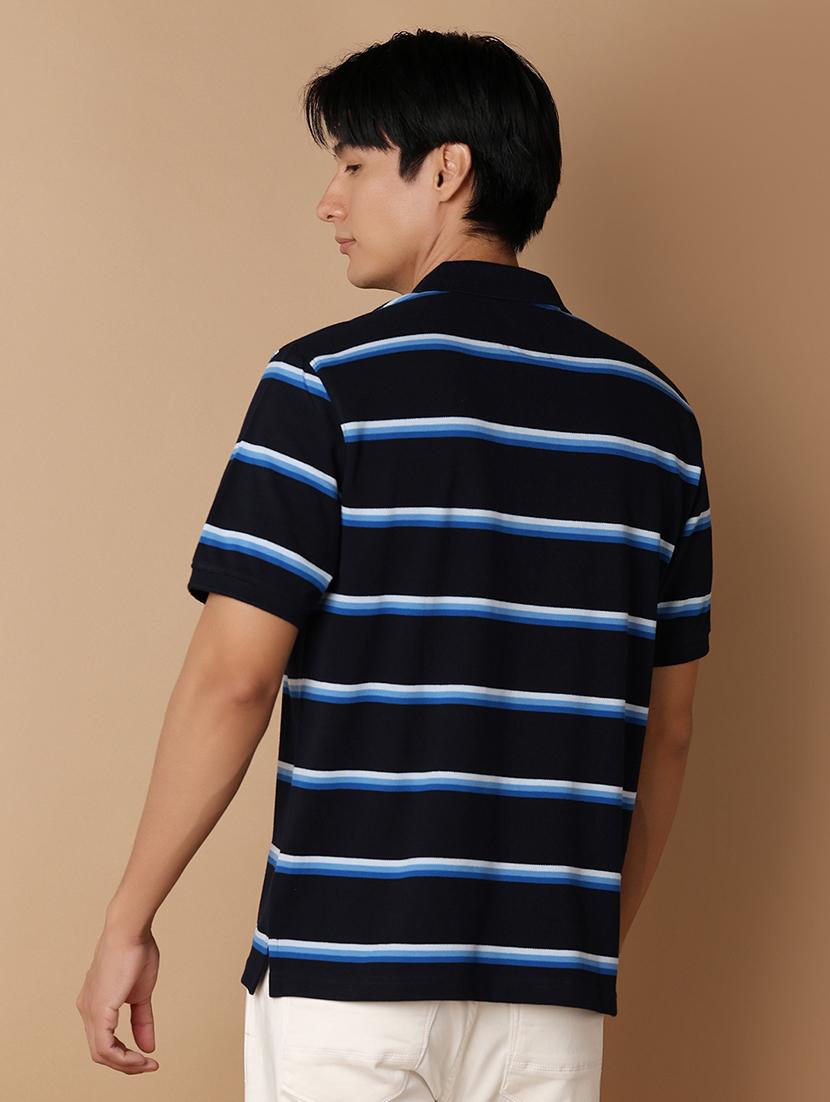 men striped short sleeve polo t-shirt - 21607554 - Standard Image - 2