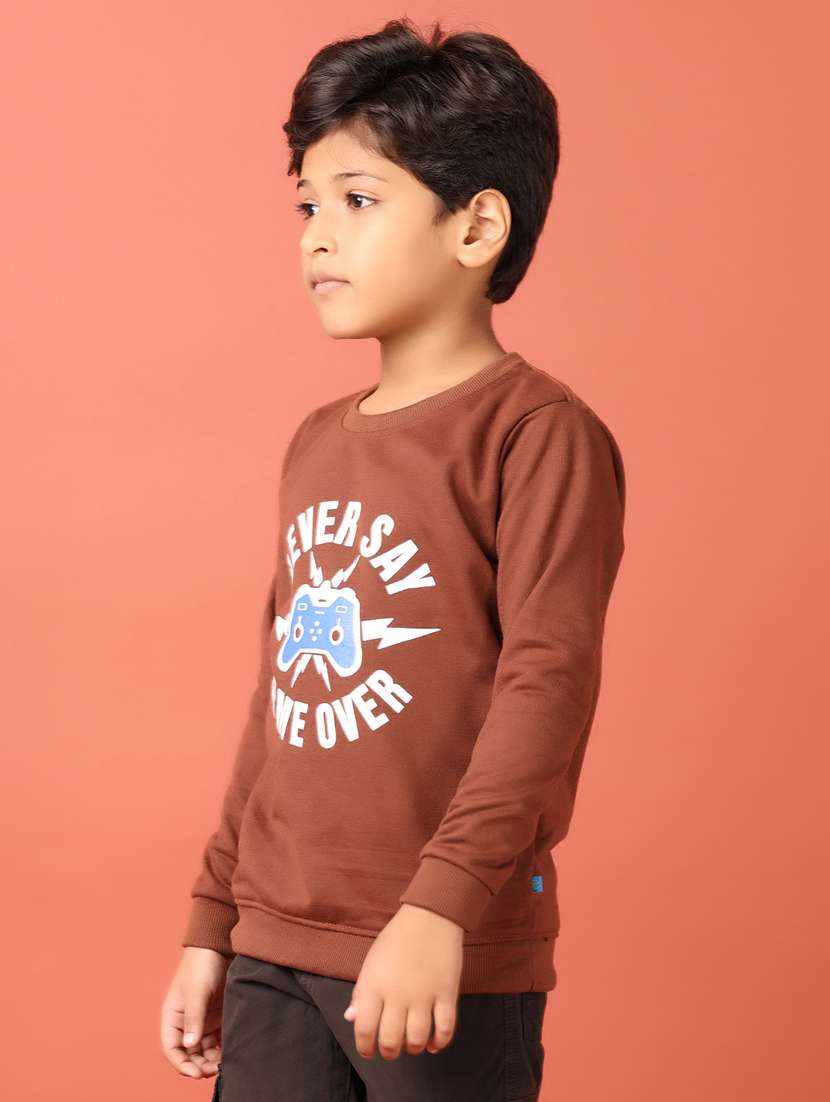 boys front print long sleeve sweatshirt - 21607585 -  Standard Image - 2
