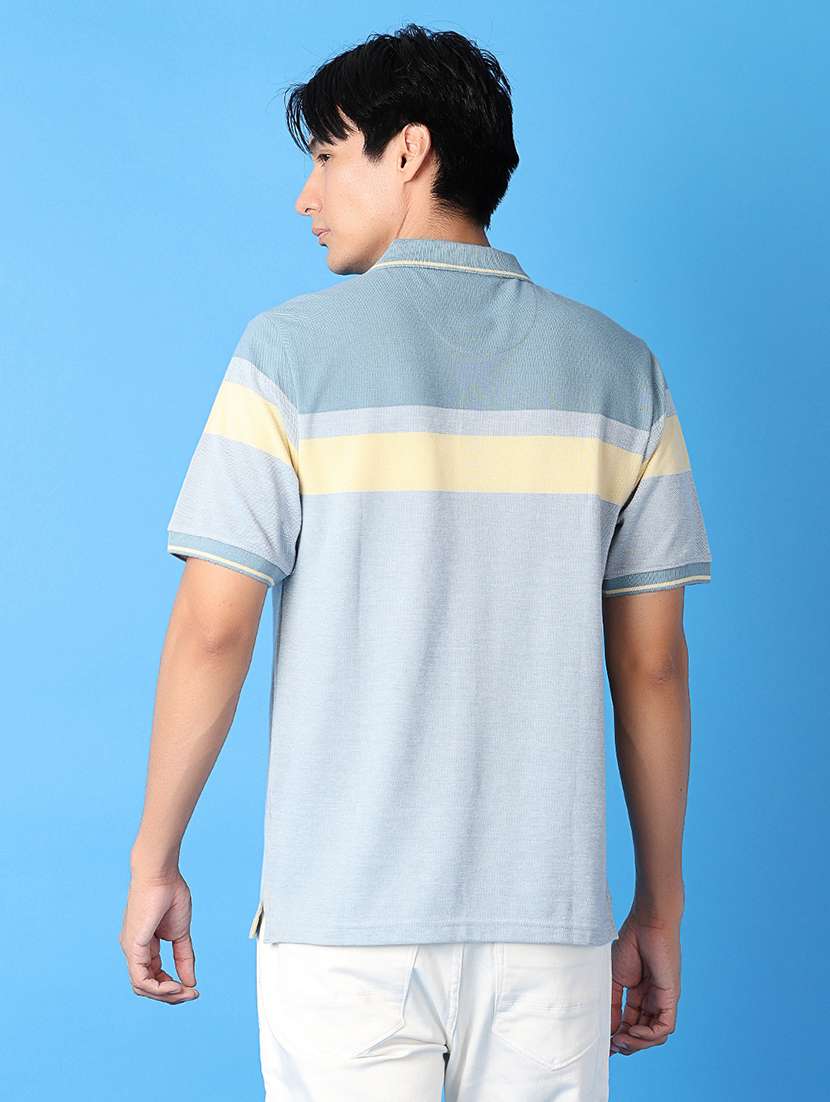 men striped short sleeve polo t-shirt - 21607617 -  Standard Image - 2